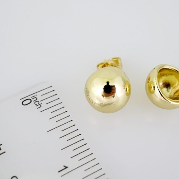 E2106 Earrings - Aretes - Plain - 14K Real Color - Image 3