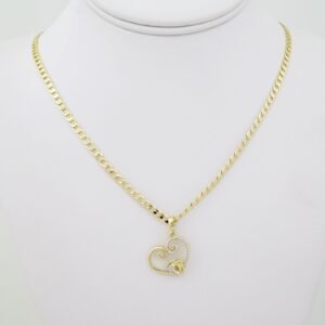 SET1613 Cadenas - Colgante -  Chain W - Pendants - 14K Real Color - Zircon Stone - 3mmX60cm