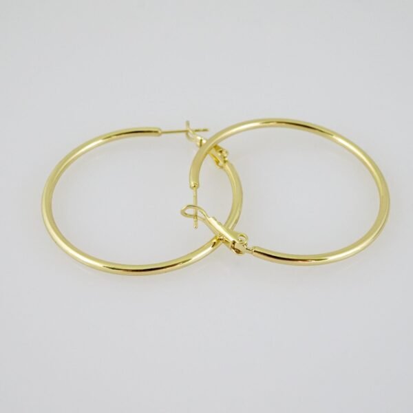 E2146 Earrings - Aretes - Plain - 14K Real Color - Image 2