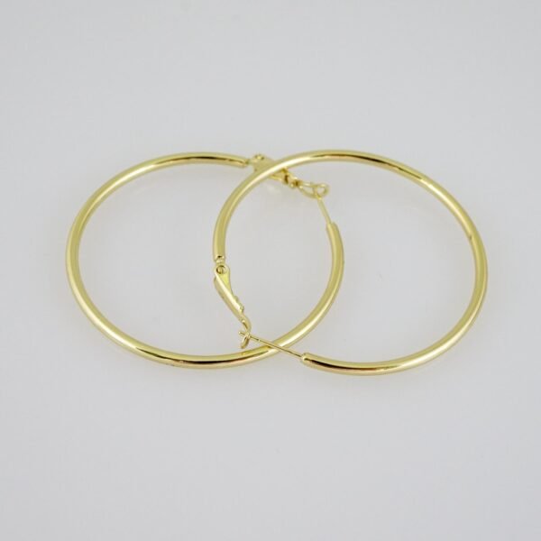 E2148 Earrings - Aretes - Plain - 14K Real Color - Image 2