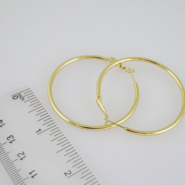 E2148 Earrings - Aretes - Plain - 14K Real Color - Image 3