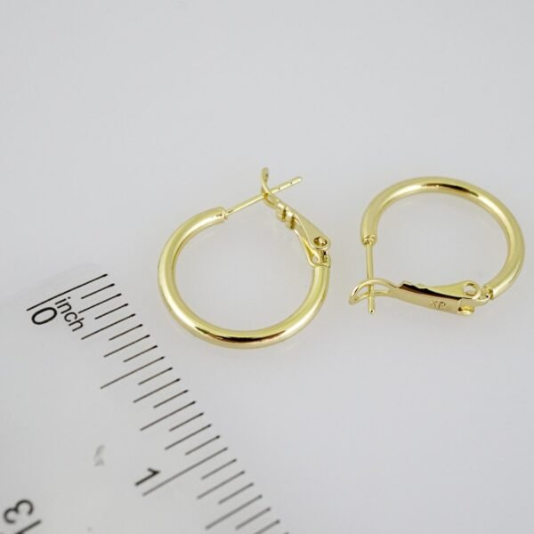 E2149 Earrings - Aretes - Plain - 14K Real Color - Image 3