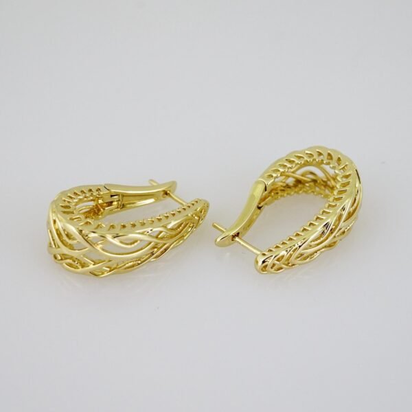 E2151 Earrings - Aretes - Plain - 14K Real Color - Image 2