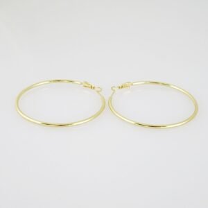 E2152 Earrings - Aretes - Plain - 14K Real Color
