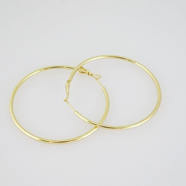 E2152 Earrings - Aretes - Plain - 14K Real Color - Image 2