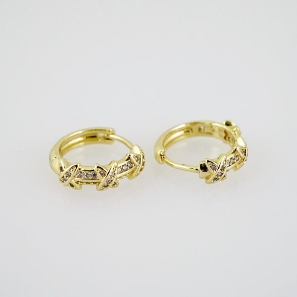 E2154 Earrings - Aretes - Zircon Stone - 14K Real Color - Image 2