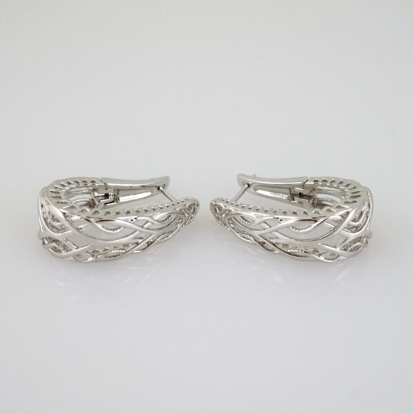 E2155 Earrings - Aretes - Zircon Stone - Silver Color
