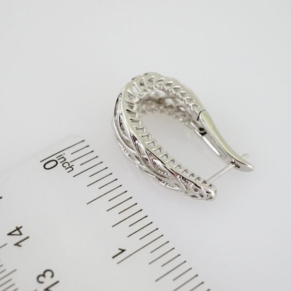 E2155 Earrings - Aretes - Zircon Stone - Silver Color - Image 3