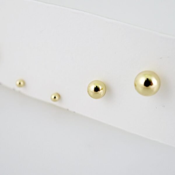 E2156 Earrings - Aretes - Plain - 14K Real Color - Image 2