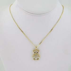 SET1600 Cadenas - Colgante -  Chain W - Pendants - 14K Real Color - Zircon Stone - 2mmX50cm